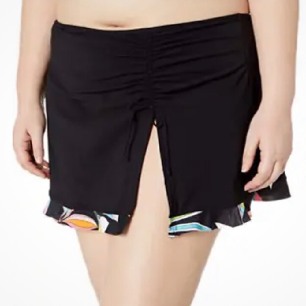 New! Profile by Gottex Classic Side Tie Skirted Swimsuit Bottom Size 22